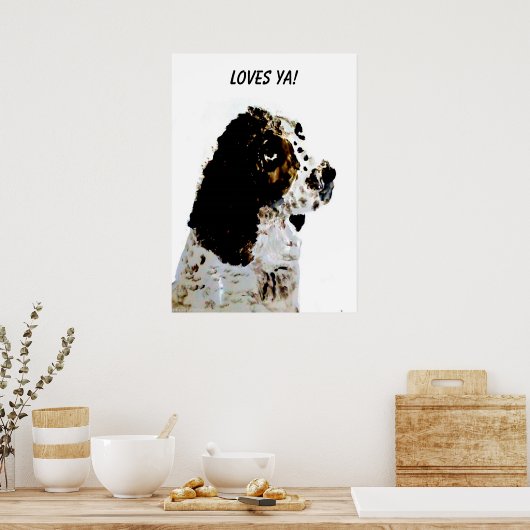 Aangepast spaniel spaniel Pet Poster (Keuken)