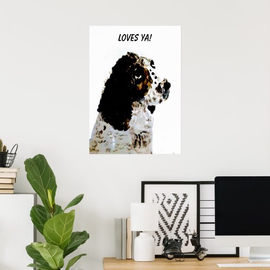 Aangepast spaniel spaniel Pet Poster (Thuiskantoor)