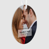Aangepast sparen de Dag van de Foto van het Verlov Ornament (voorkant)