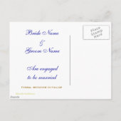 Aangepast sparen de datum Baroque Blue Gold Briefk Aankondigingskaart (Achterkant)