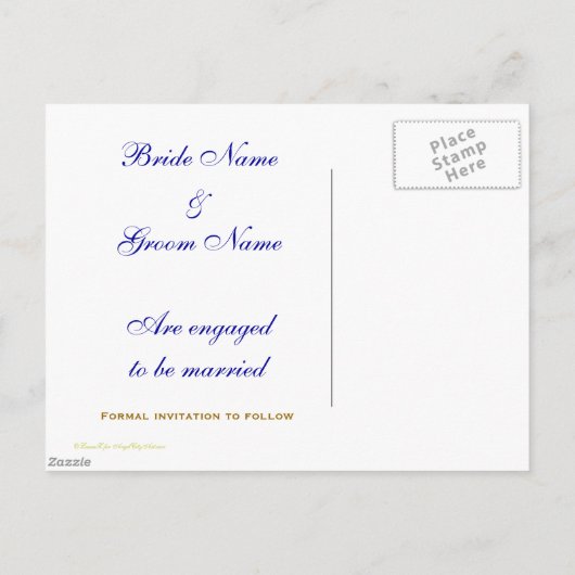 Aangepast sparen de datum Baroque Blue Gold Briefk Aankondigingskaart (Achterkant)