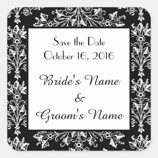 Aangepast sparen de Datum  Floral Stickers (Voorkant)