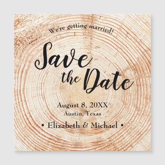 Aangepast sparen de datum Gedrukt faux hout (Voorkant)