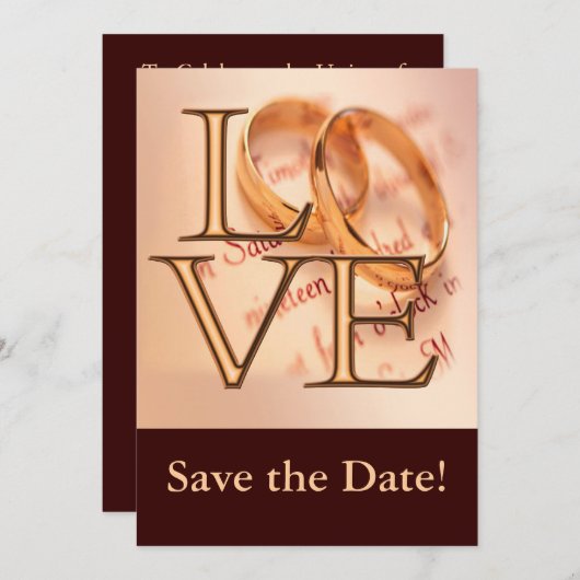 Aangepast sparen de Datumkaarten, online bewerken Save The Date (Voorkant / Achterkant)