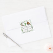 Aangepast sparen het Monarch bericht Butterflies Vierkante Sticker (Envelop)