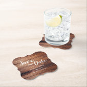 Aangepast sparen onze datum Hout-bruiloft Kartonnen Onderzetters (Insitu)