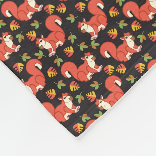 Aangepast spekhoorn- en herfstleeppatroon fleece deken (Hoek)
