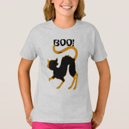 Aangepast spektakel zwarte kat Boo Halloween Shirt