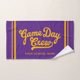 Aangepast spel dag bemanning team spirit paars gou handdoek