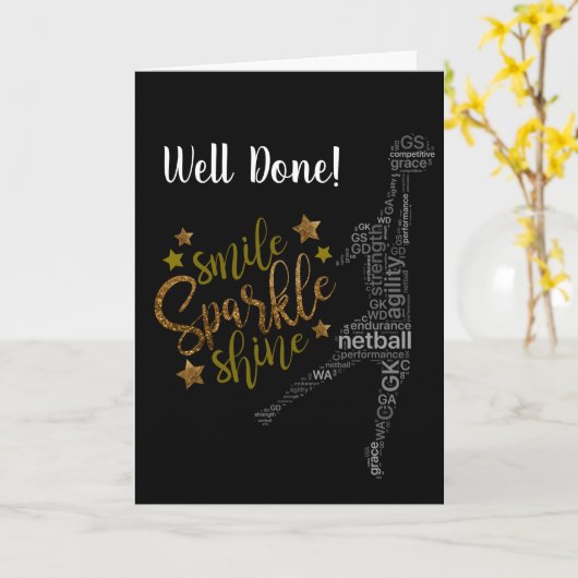 Aangepast Spelersthema Gefeliciteerd Netbal Kaart (Gele Bloem)