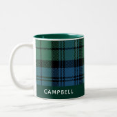 Aangepast spelplan Campbell Rustic Tartan Tweekleurige Koffiemok (Links)