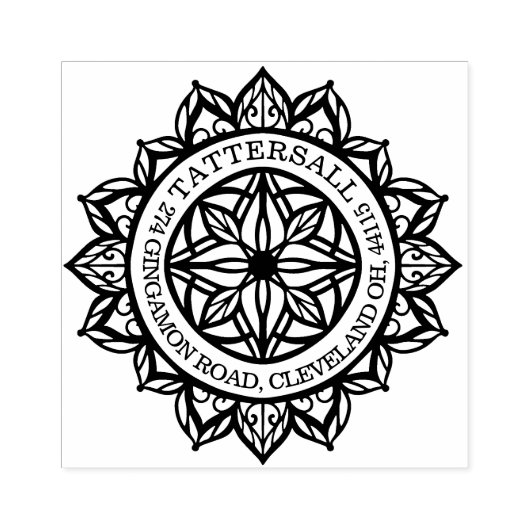 Aangepast Spiritueel Holistisch Mandala Lotus Adre Rubberstempel (Afrduk)