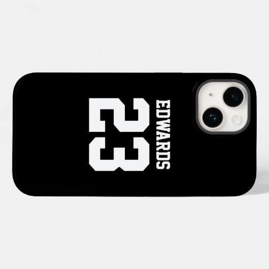 Aangepast sportnummer met naam Case-Mate iPhone case (Achterkant (horizontaal))