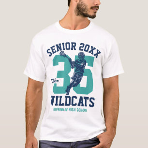 Aangepast sportteam voor senior lacrosse-spelers t-shirt