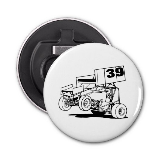 Aangepast Sprint Car-Pet, pas het aan Button Flesopener (Voorkant)