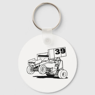 Aangepast Sprint Car-Pet, pas het aan Sleutelhanger