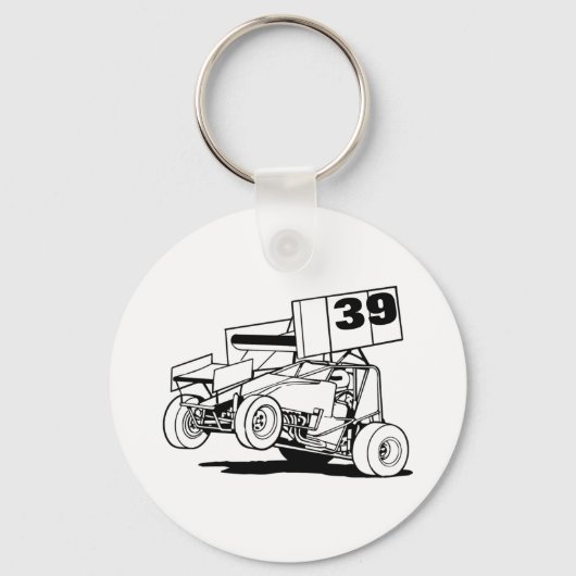 Aangepast Sprint Car-Pet, pas het aan Sleutelhanger (Voorkant)