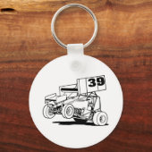 Aangepast Sprint Car-Pet, pas het aan Sleutelhanger (Voorkant)