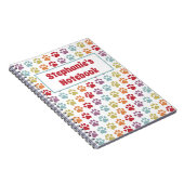 Aangepast spun wit regenboogkleurpag afdrukpatroon notitieboek (Rechterzijde)