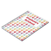 Aangepast spun wit regenboogkleurpag afdrukpatroon notitieboek (Linkerzijde)