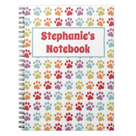 Aangepast spun wit regenboogkleurpag afdrukpatroon notitieboek