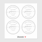 Aangepast srcipt rond transparant kaarslabels sticker (Vel)