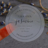 Aangepast srcipt rond transparant kaarslabels sticker