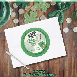 Aangepast ST Patrick's Day Shamrock bier Ronde Sticker