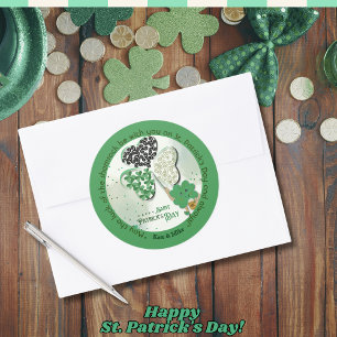 Aangepast ST Patrick's Day Shamrock bier Ronde Sticker