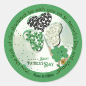 Aangepast ST Patrick's Day Shamrock bier Ronde Sticker (Voorkant)