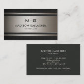 Aangepast staal Grijs Zilver Zwart Professional Visitekaartje (Voorkant / Achterkant)