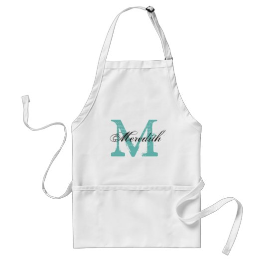 Aangepast standaard monogram profiel schort (Voorkant)
