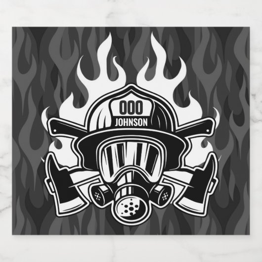 Aangepast station voor brandweerdienst voor brandw bier etiket (Enkel label)