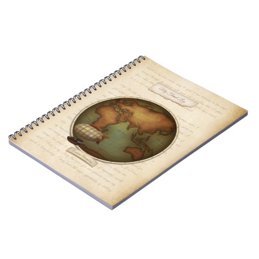 Aangepast Steampunk Map Journal-reislogboek Notitieboek (Linkerzijde)
