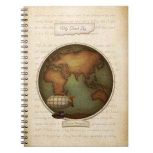 Aangepast Steampunk Map Journal-reislogboek Notitieboek