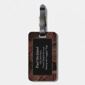 Aangepast Steampunk-tandwieltje en goudluxemMonogr Bagagelabel (Achterkant verticaal)