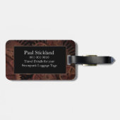 Aangepast Steampunk-tandwieltje en goudluxemMonogr Bagagelabel (Achterkant horizontaal)