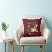 Aangepast Steenbok Sterrenbeeld Goud Wijnrood Luxe Kussen (Stoel)