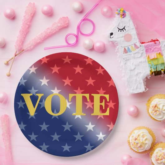 Aangepast stemmen voor stemmen stemmen voor stemme papieren bordje (Feest)