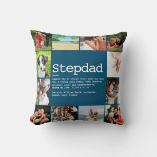 Aangepast Stepdad Definition Photo Collage Blue Kussen