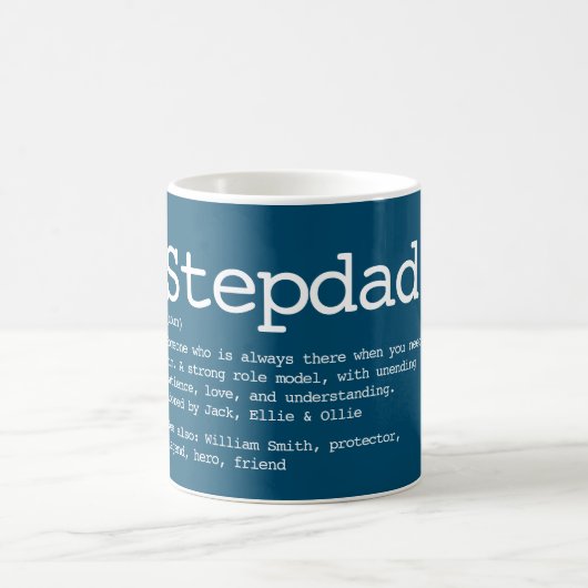 Aangepast Stepdad Definition Typografie Blue Koffiemok (Center)