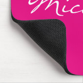 Aangepast stevig kleurenneon roze muispad muismat (Hoek)