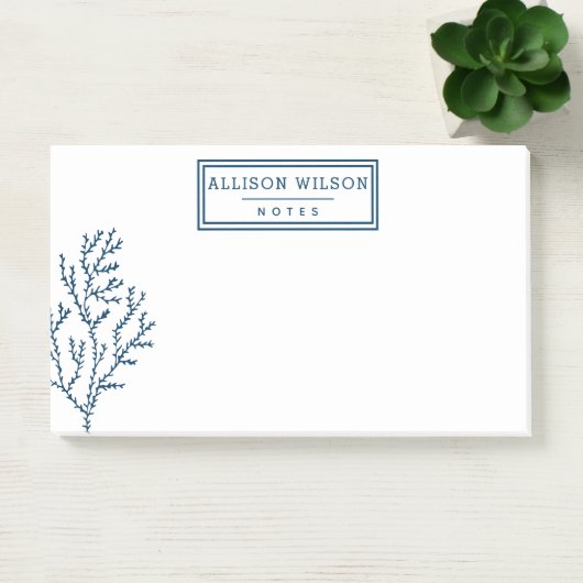 Aangepast, stijlvol Blauwgroen blauw zeewier Post-it® Notes (Kantoor)