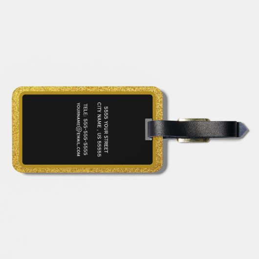 Aangepast stijlvol goudpenseel bagagelabel (Achterkant horizontaal)