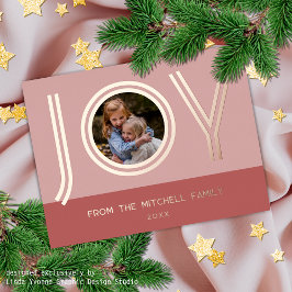 Aangepast, stijlvol, lichtroze, minimalistisch Roo Folie Feestdagen Briefkaart