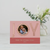 Aangepast, stijlvol, lichtroze, minimalistisch Roo Folie Feestdagen Briefkaart (Staand Voorkant)