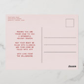 Aangepast, stijlvol, lichtroze, minimalistisch Roo Folie Feestdagen Briefkaart (Achterkant)