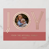 Aangepast, stijlvol, lichtroze, minimalistisch Roo Folie Feestdagen Briefkaart (Voorkant)