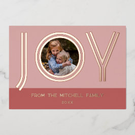 Aangepast, stijlvol, lichtroze, minimalistisch Roo Folie Feestdagenkaart