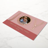 Aangepast, stijlvol, lichtroze, minimalistisch Roo Folie Feestdagenkaart (Gedraaid)